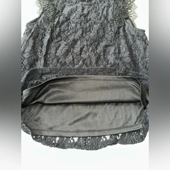 🔴Cable & Gauge Black Ruffled Lace Blouse Size XL - Picture 6 of 12